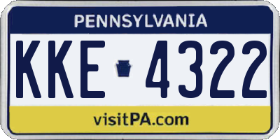 PA license plate KKE4322