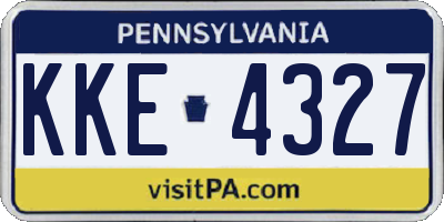 PA license plate KKE4327