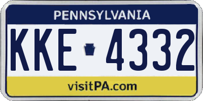 PA license plate KKE4332