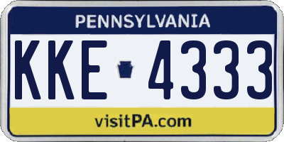 PA license plate KKE4333