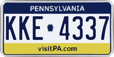 PA license plate KKE4337