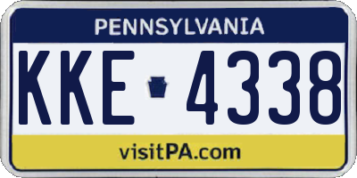 PA license plate KKE4338