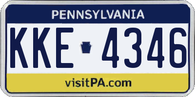 PA license plate KKE4346