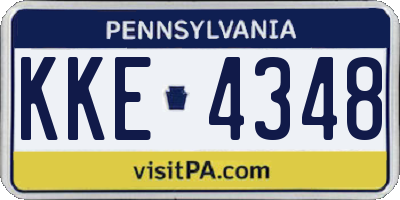 PA license plate KKE4348