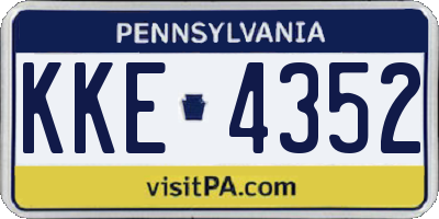 PA license plate KKE4352