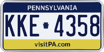 PA license plate KKE4358