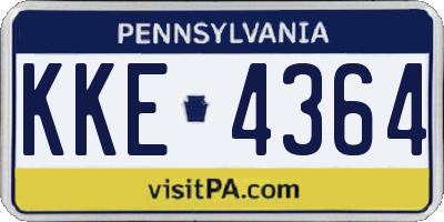 PA license plate KKE4364