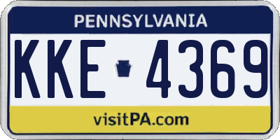 PA license plate KKE4369