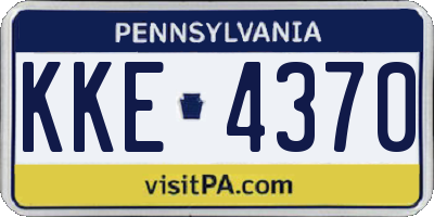 PA license plate KKE4370