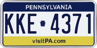 PA license plate KKE4371