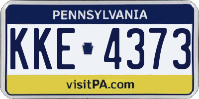 PA license plate KKE4373