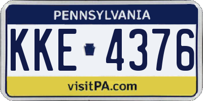 PA license plate KKE4376