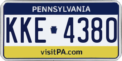 PA license plate KKE4380