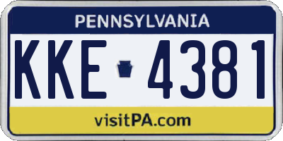 PA license plate KKE4381