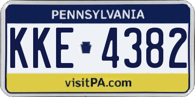 PA license plate KKE4382