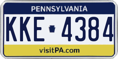 PA license plate KKE4384