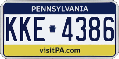 PA license plate KKE4386
