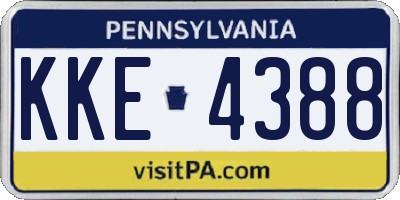 PA license plate KKE4388