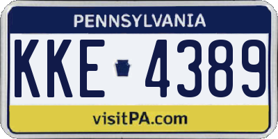 PA license plate KKE4389