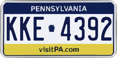 PA license plate KKE4392