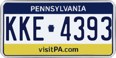PA license plate KKE4393