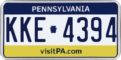 PA license plate KKE4394