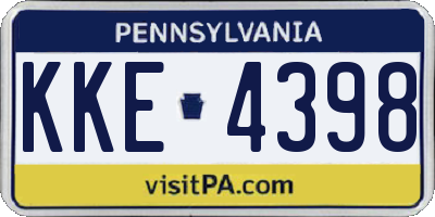 PA license plate KKE4398