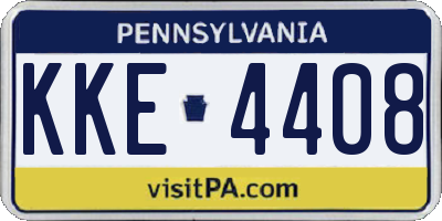 PA license plate KKE4408