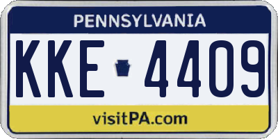 PA license plate KKE4409