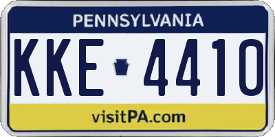 PA license plate KKE4410