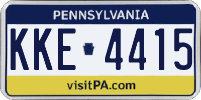 PA license plate KKE4415