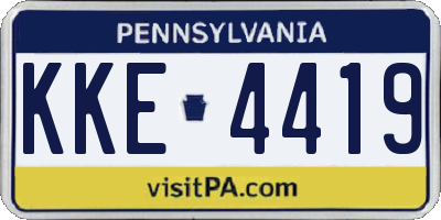 PA license plate KKE4419