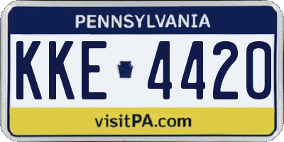 PA license plate KKE4420