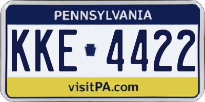 PA license plate KKE4422