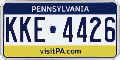 PA license plate KKE4426