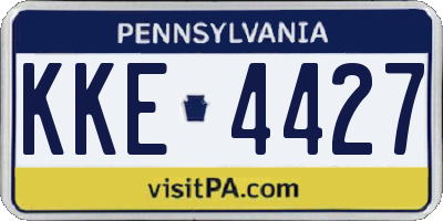 PA license plate KKE4427