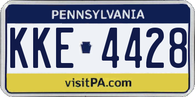 PA license plate KKE4428