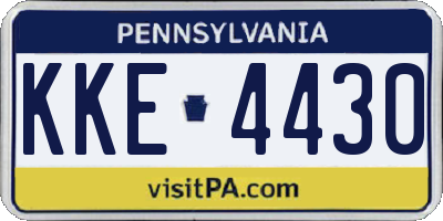 PA license plate KKE4430