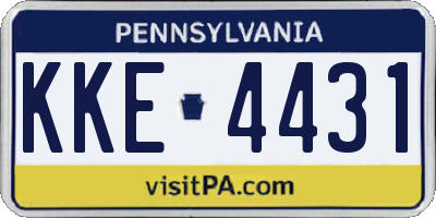 PA license plate KKE4431