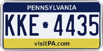 PA license plate KKE4435