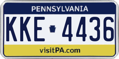 PA license plate KKE4436