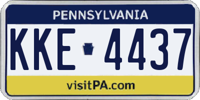 PA license plate KKE4437