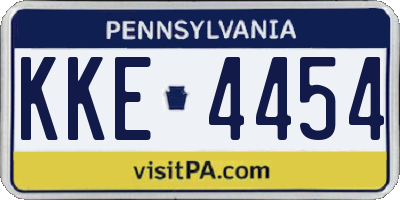 PA license plate KKE4454