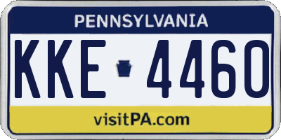 PA license plate KKE4460