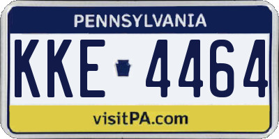 PA license plate KKE4464