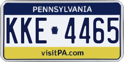 PA license plate KKE4465