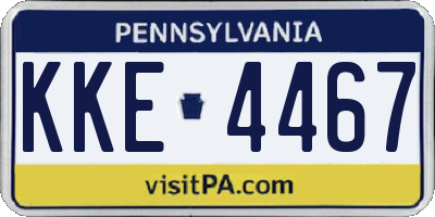 PA license plate KKE4467