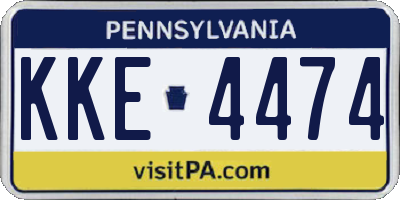 PA license plate KKE4474