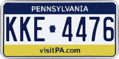 PA license plate KKE4476