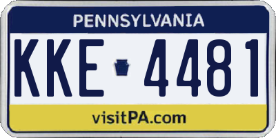 PA license plate KKE4481